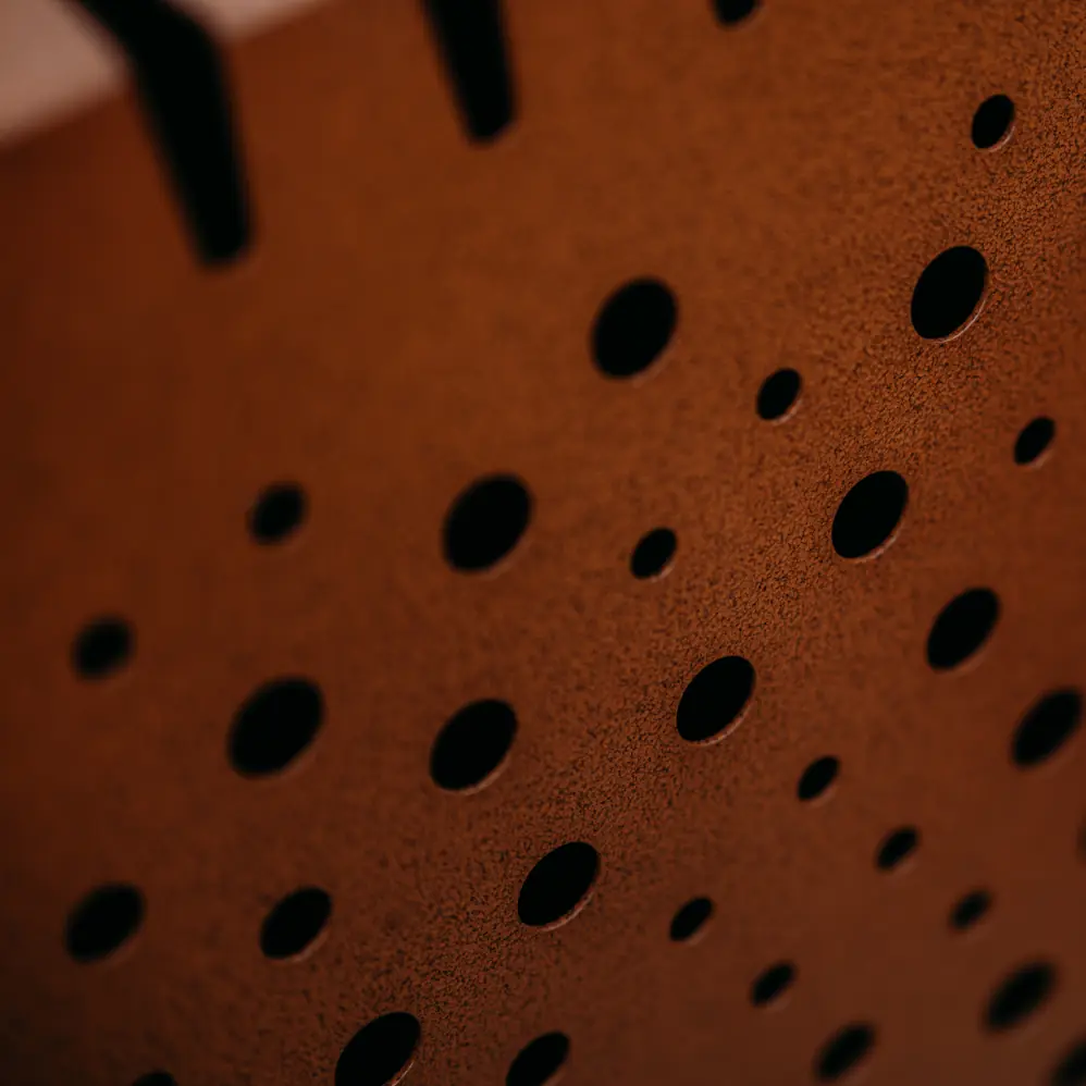 Perforated shell of the CRATERFLAME Meteorite Radiant grill